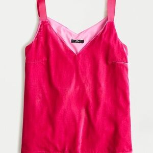 J. Crew Velvet Tank Top Fuchsia Sz M NWT
